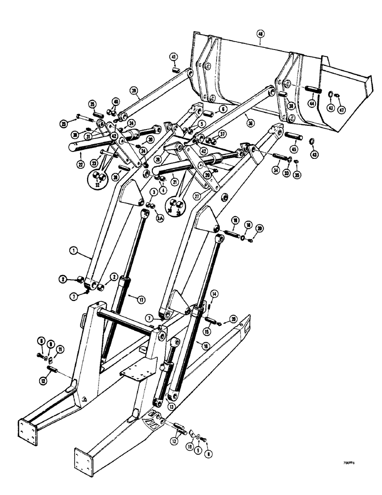 Схема запчастей Case 33 - (010) - LOADER LIFT FRAME AND RELATED PARTS, USE BEFORE LOADER SN.4178576 