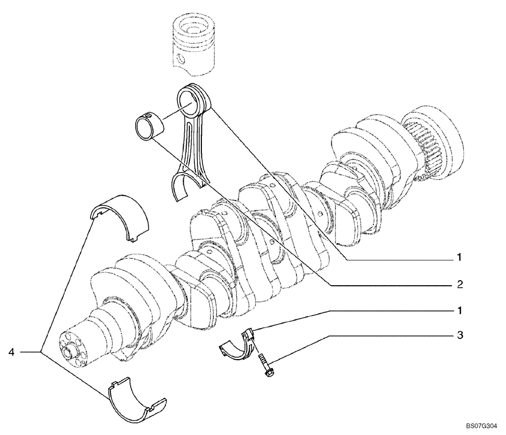 Схема запчастей Case 850L - (02-24) - CONNECTING ROD (02) - ENGINE