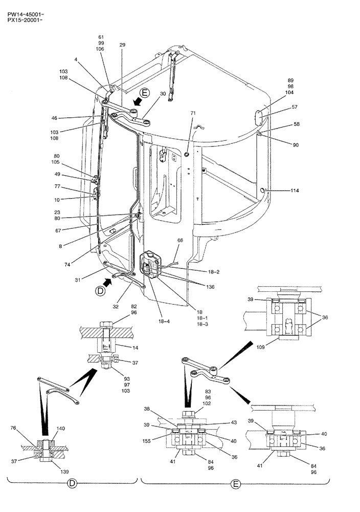 Схема запчастей Case CX36B - (05-016) - CAB ASSY (COOLER) OPTIONAL PARTS