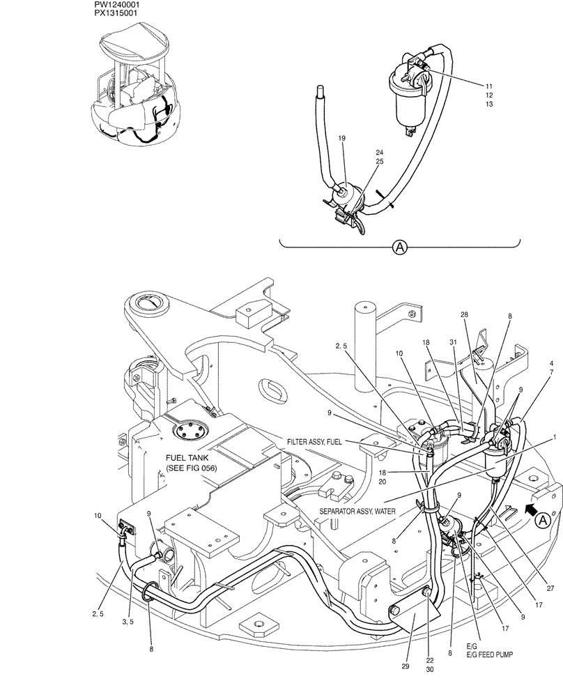 Схема запчастей Case CX36B - (01-011) - FUEL LINES (10) - ENGINE