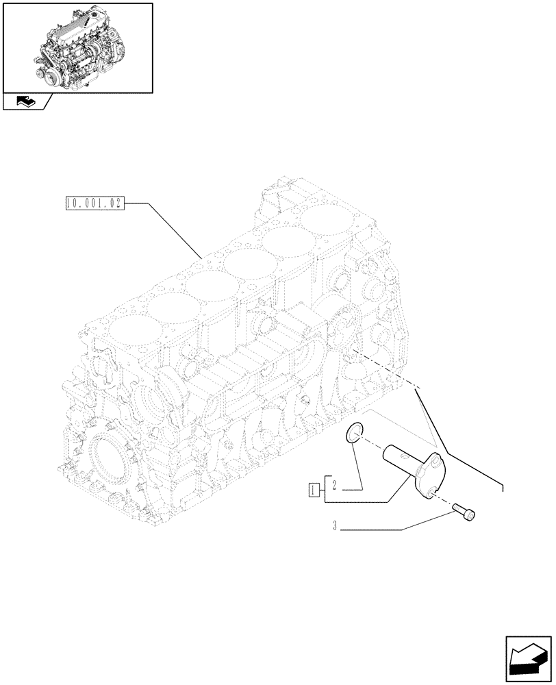 Схема запчастей Case F2CE9684U E151 - (10.304.04) - OIL PRESSURE REGULATION VALVE (504191874) (01) - ENGINE