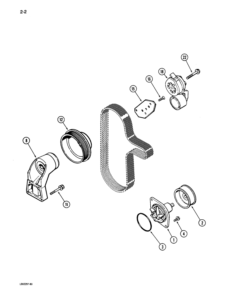 Схема запчастей Case 650 - (2-02) - WATER PUMP SYSTEM, 4T-390 ENGINE (02) - ENGINE