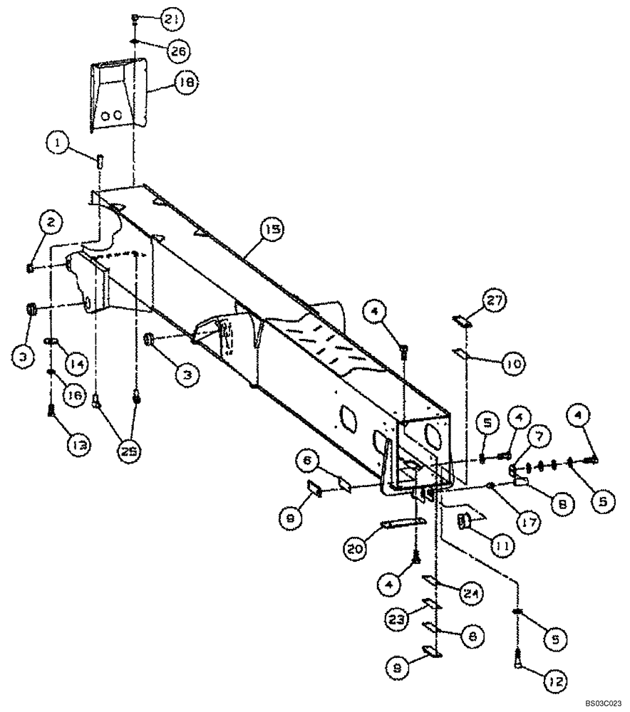 Схема запчастей Case 688G - (9-32A) - OUTER BOOM SECT ASSY (ASN 686G JFE0000661; BTW 686GXR JFE0001701 - JFE0001848; BSN 688G JFE0003612) (09) - CHASSIS/ATTACHMENTS