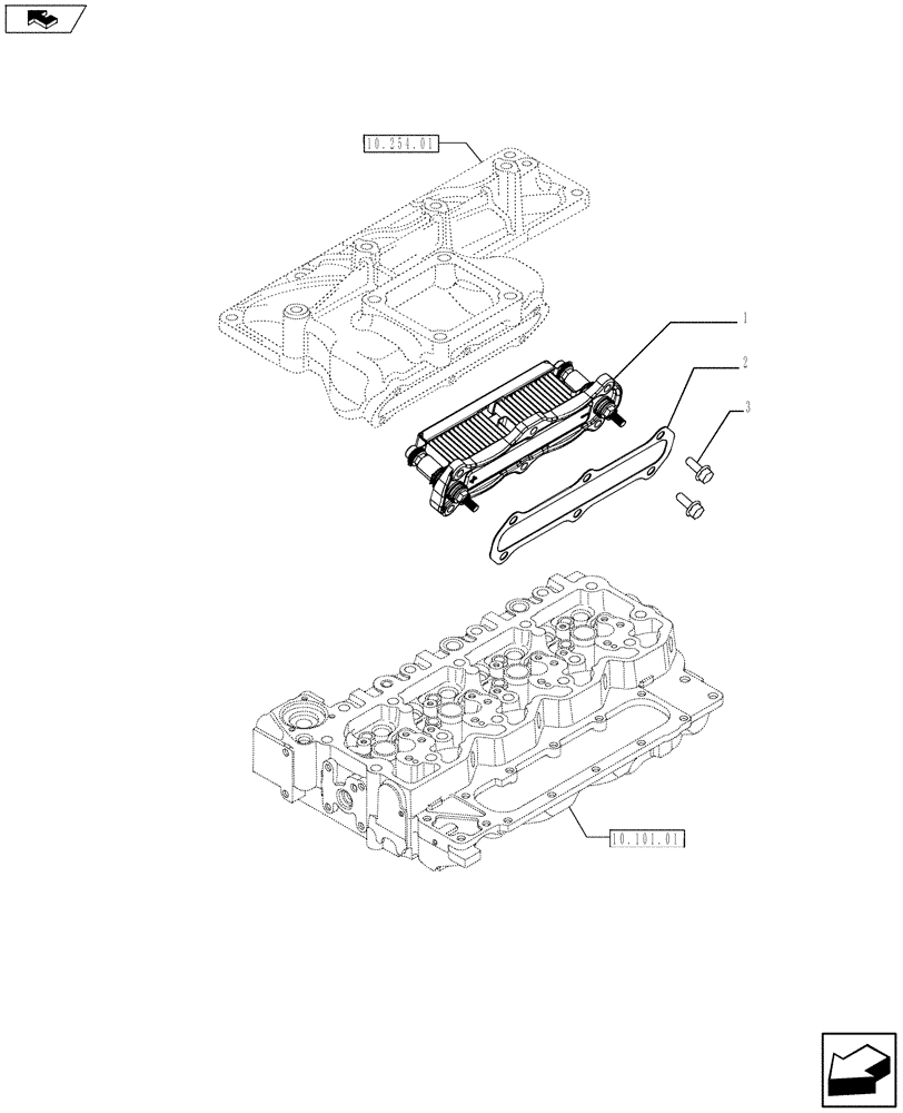 Схема запчастей Case F4HFE413H A001 - (10.254.04) - INTAKE MANIFOLD - HEATER (2855344) (10) - ENGINE