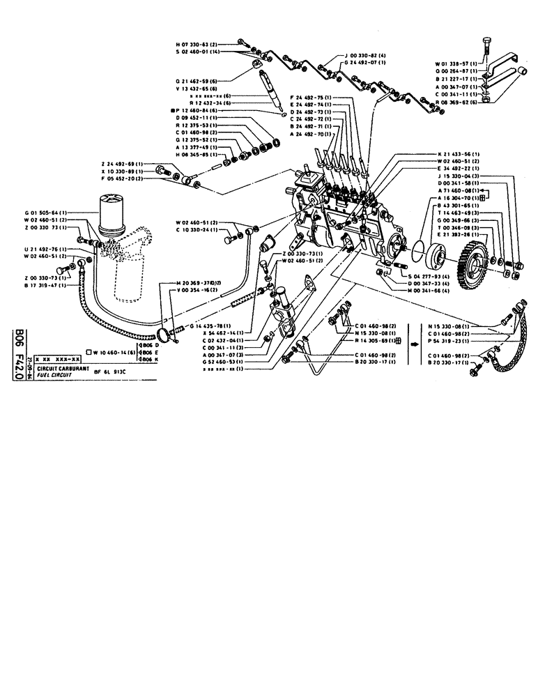 Схема запчастей Case 160CL - (067) - FUEL CIRCUIT (02) - FUEL SYSTEM