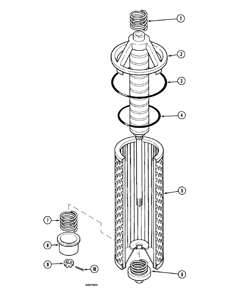 Схема запчастей Case 220B - (8-190) - HYDRAULIC OIL FILTER, DRAIN RETURN LINES TO RESERVOIR, P.I.N 74441 THRU 74597, P.I.N. 03201 & AFTER (08) - HYDRAULICS