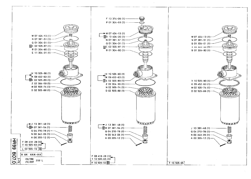 Схема запчастей Case 75C - (HR99 B07.0) - FILTER - 200 L (07) - HYDRAULIC SYSTEM