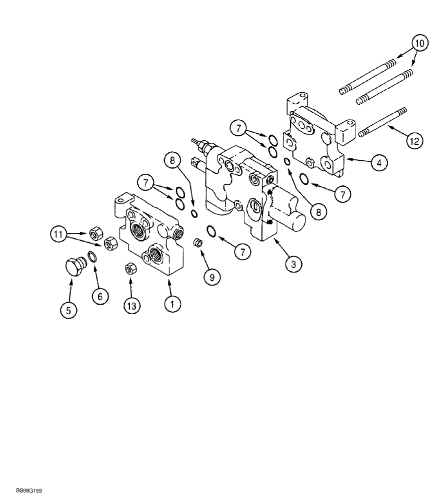 Схема запчастей Case 580SL - (8-116) - AUXILIARY VALVE, HAND HELD HYDRAULICS, ONE SPOOL (08) - HYDRAULICS