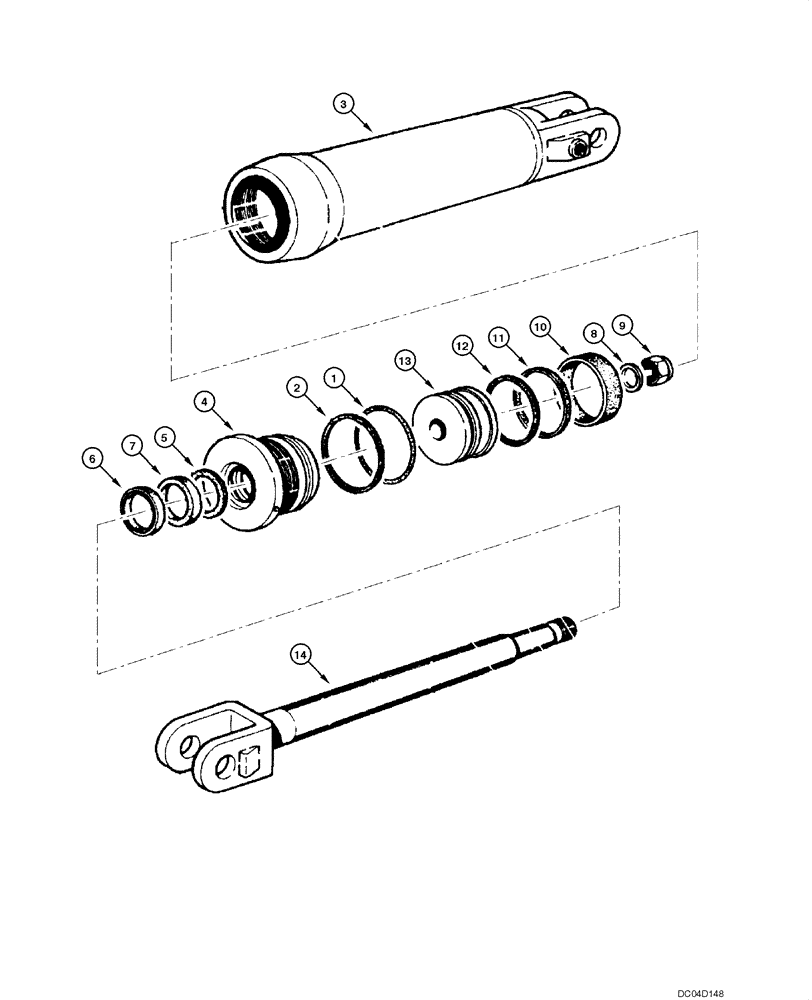 Схема запчастей Case 885 - (08.60[00]) - CYLINDER - SCARIFIER (08) - HYDRAULICS