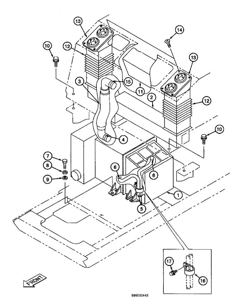 Схема запчастей Case 9060B - (9-058) - AIR CONDITIONER - FLOOR MOUNTED (09) - CHASSIS