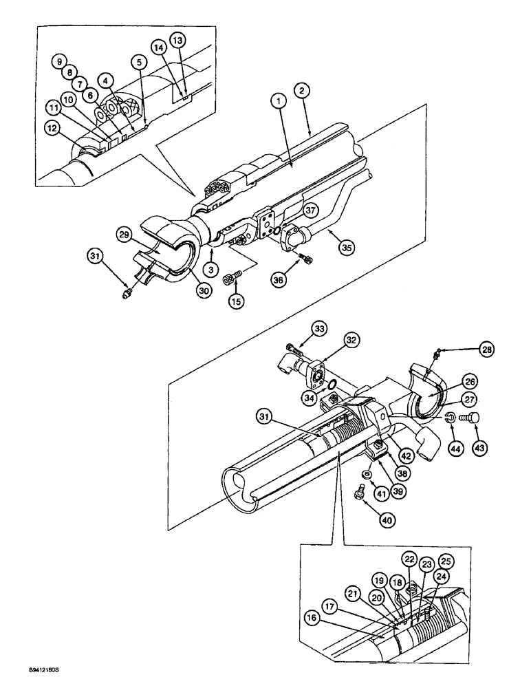 Схема запчастей Case 9030B - (8-183A) - BUCKET CYLINDER, MODELS WITH LONG REACH (08) - HYDRAULICS