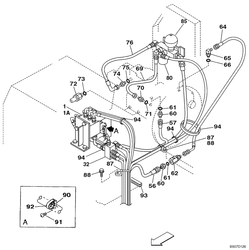 Схема запчастей Case CX290 - (08-41) - HYDRAULICS - PILOT PRESSURE, RETURN LINES (08) - HYDRAULICS