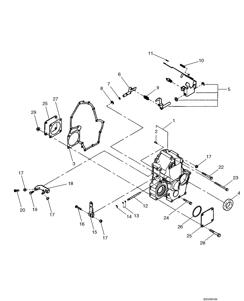 Схема запчастей Case 420 - (02-15) - TIMING GEAR CASE, GOVERNOR (02) - ENGINE