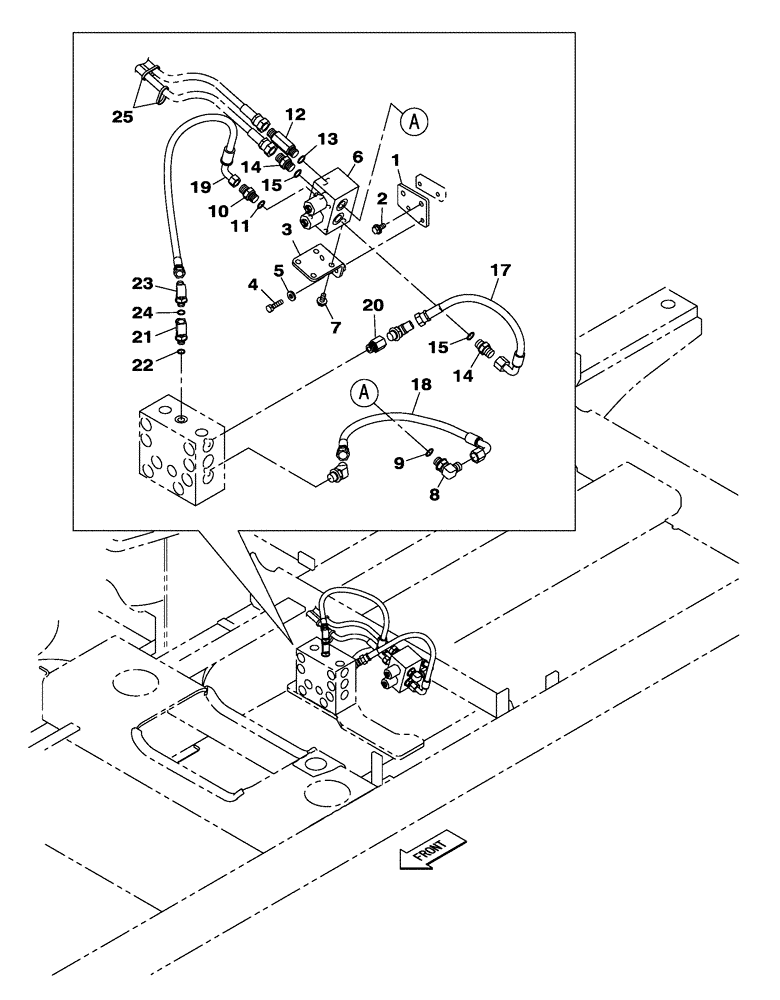 Схема запчастей Case CX250C - (08-027[01]) - HYDRAULIC CIRCUIT - PILOT - CX250C LR (08) - HYDRAULICS