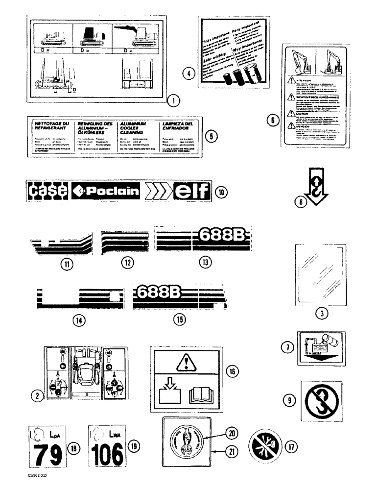 Схема запчастей Case 688BCK - (9F-02) - ADHESIVES, 688B CK (120301-120436) (05.1) - UPPERSTRUCTURE CHASSIS/ATTACHMENTS