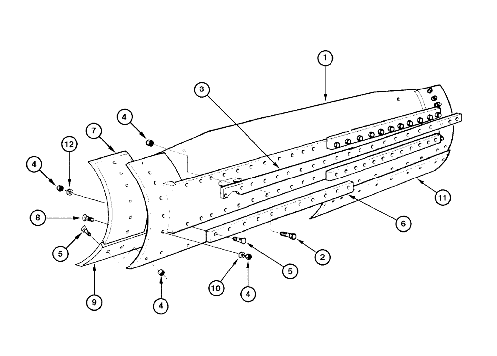 Схема запчастей Case 865 DHP - (9-020) - BLADE ASSEMBLY (13 FEET) (09) - CHASSIS