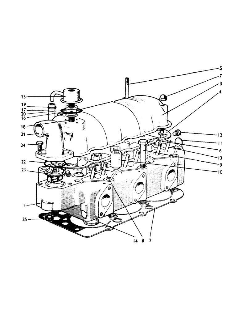 Схема запчастей Case 380CK - (012) - CYLINDER HEAD 