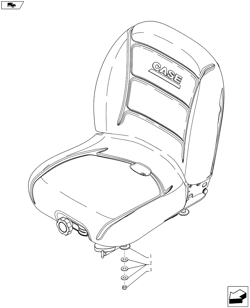 Схема запчастей Case SV300 - (90.120.AD[05]) - SEAT, MECHANICAL SUSPENSION (90) - PLATFORM, CAB, BODYWORK AND DECALS