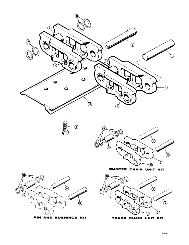 Схема запчастей Case 350 - (164) - TRACK CHAIN (04) - UNDERCARRIAGE