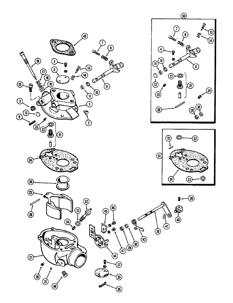 Схема запчастей Case 420B - (023A) - A38241 CARBURETOR, (148B) SPARK IGNITION ENGINE (02) - FUEL SYSTEM