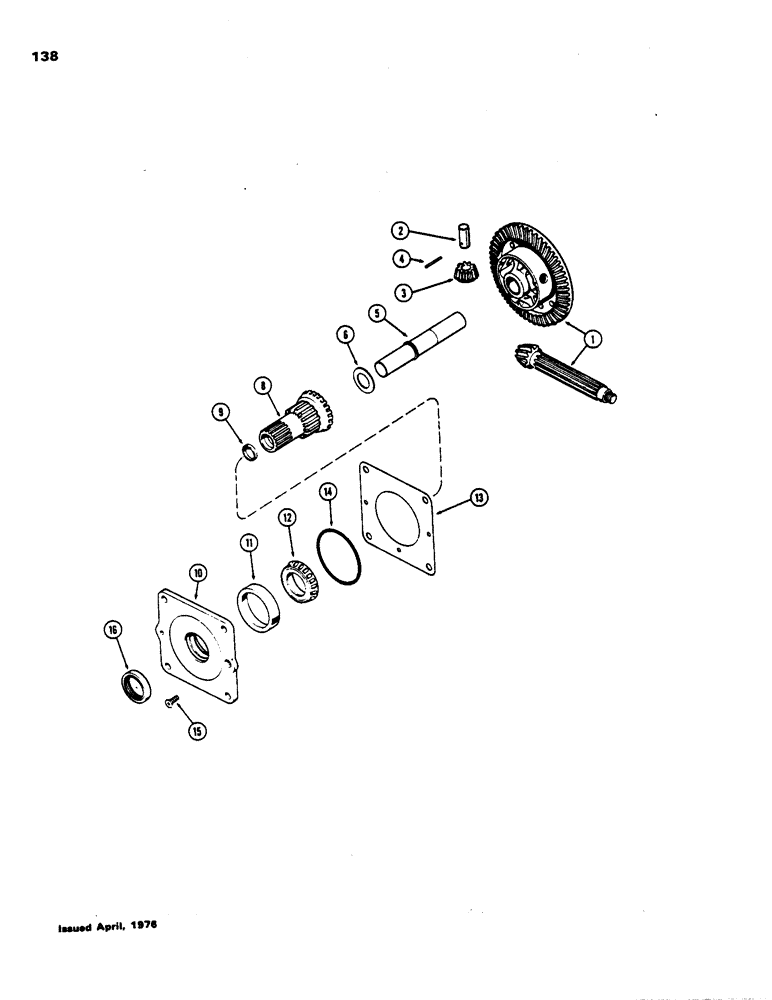 Схема запчастей Case 480B - (138) - DIFFERENTIAL WITHOUT LOCK 