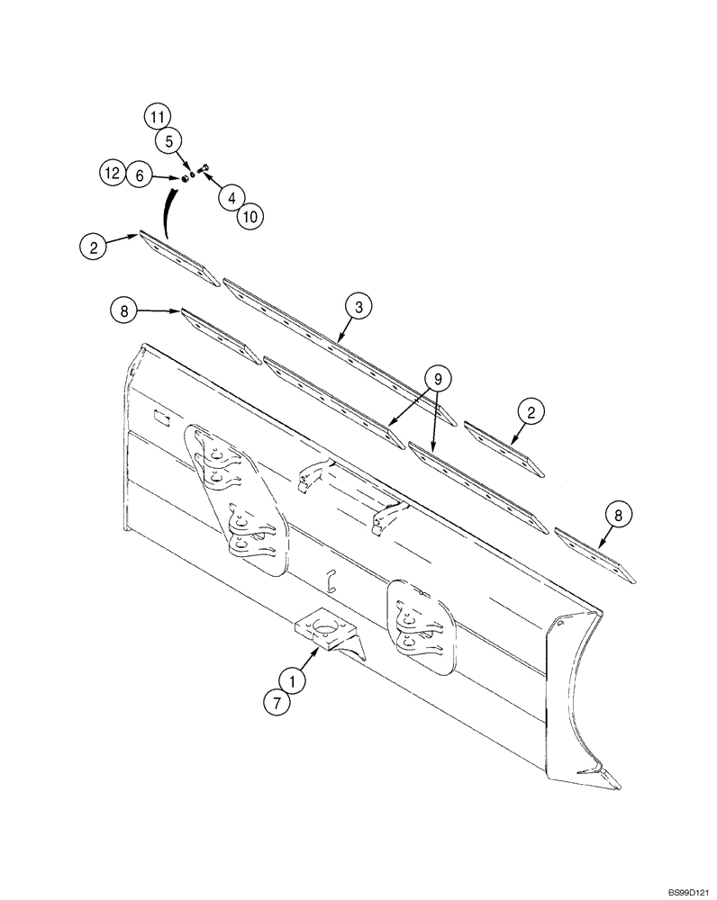 Схема запчастей Case 550H-IND - (09-03) - BLADE, DOZER - EDGES, CUTTING (09) - CHASSIS/ATTACHMENTS