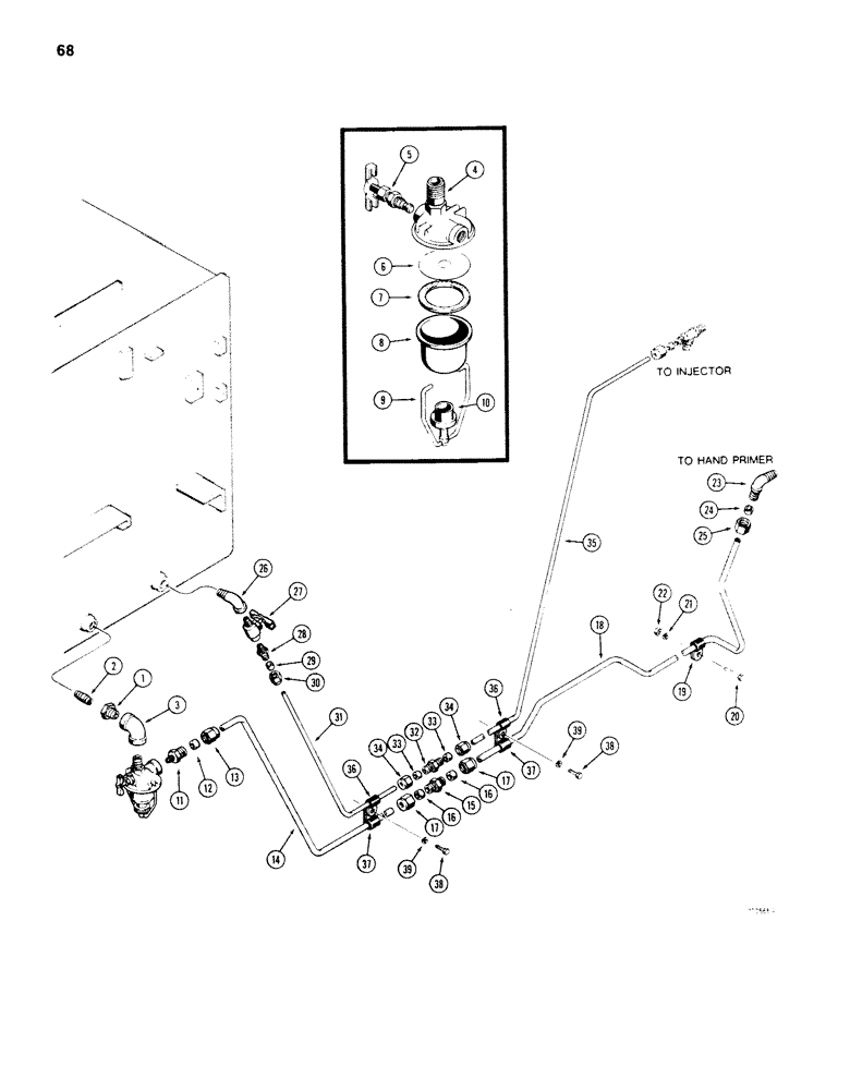 Схема запчастей Case 850B - (068) - FUEL LINES (02) - FUEL SYSTEM