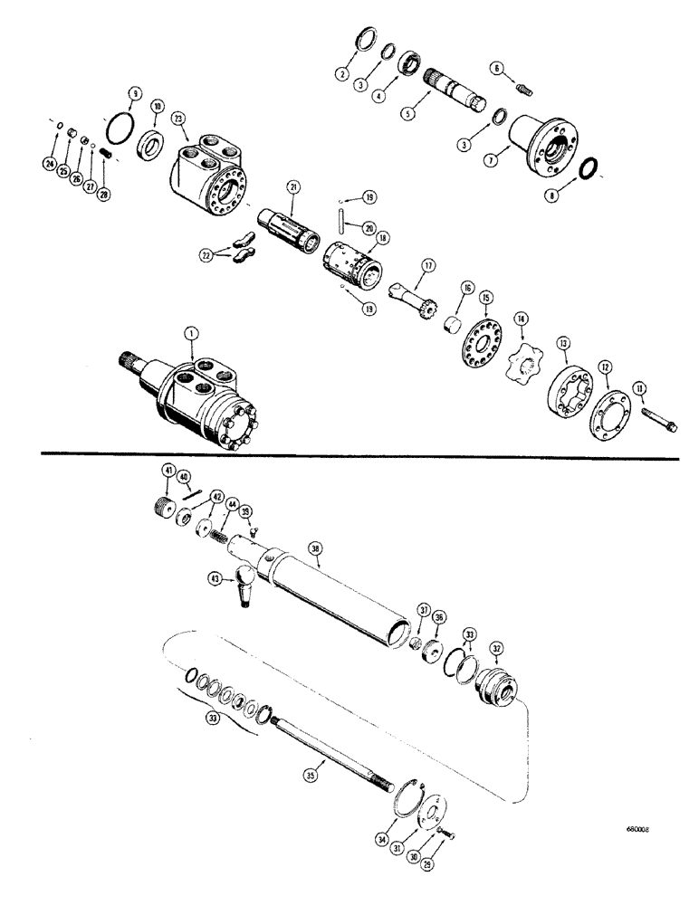 Схема запчастей Case 680CK - (138) - STEERING HYDRAULICS, L13405 MANUAL STEERING PUMP, A55158 (41) - STEERING