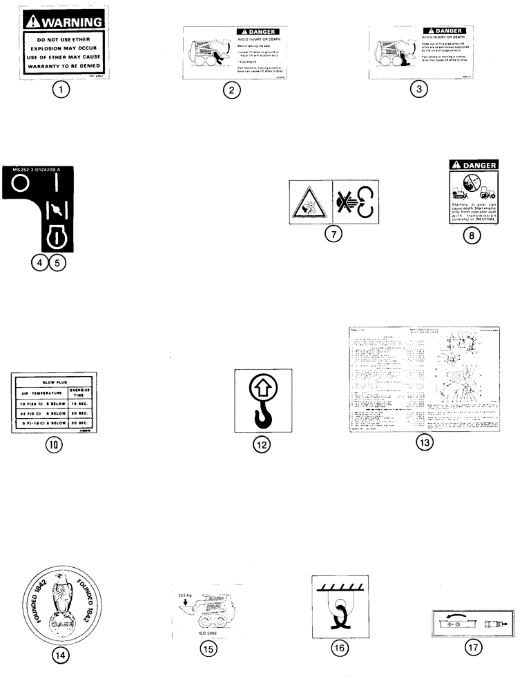 Схема запчастей Case 1825 - (9-66) - DECALS - DANISH, EUROPEAN MODELS (09) - CHASSIS/ATTACHMENTS