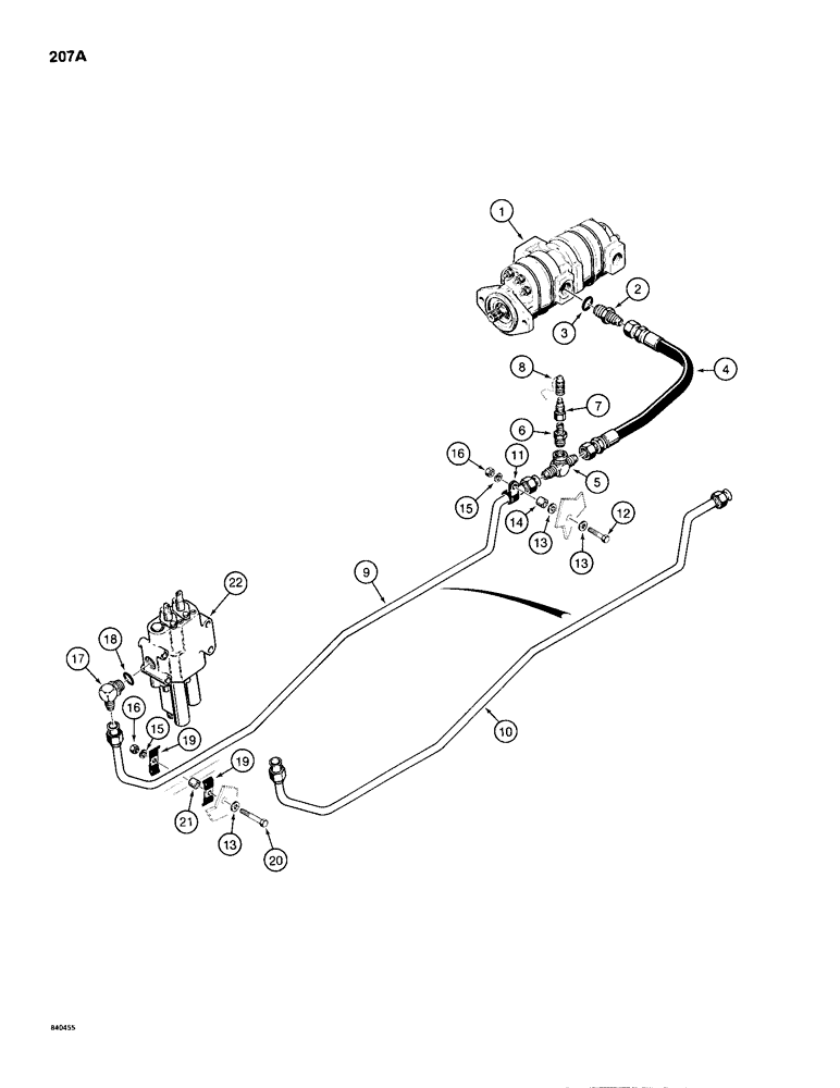 Схема запчастей Case 680H - (207A) - EQUIPMENT HYDRAULIC CIRCUIT, HYDRAULIC PUMP TO LOADER CONTROL VALVE (08) - HYDRAULICS