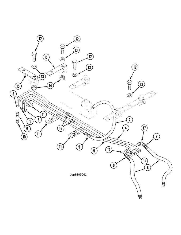 Схема запчастей Case 688C - (8H-06) - LUBRICATION CIRCUIT BOOM 4.30M (07) - HYDRAULIC SYSTEM