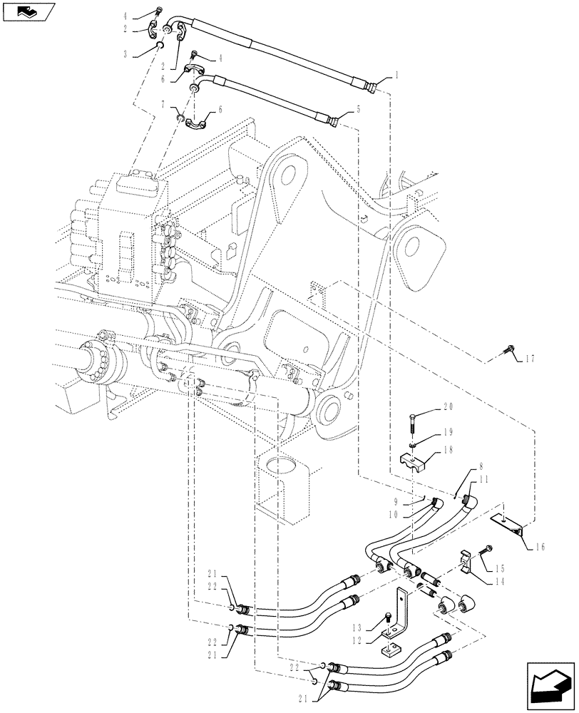 Схема запчастей Case CX235C SR - (35.736.03) - HYD. LINE - BOOM (35) - HYDRAULIC SYSTEMS