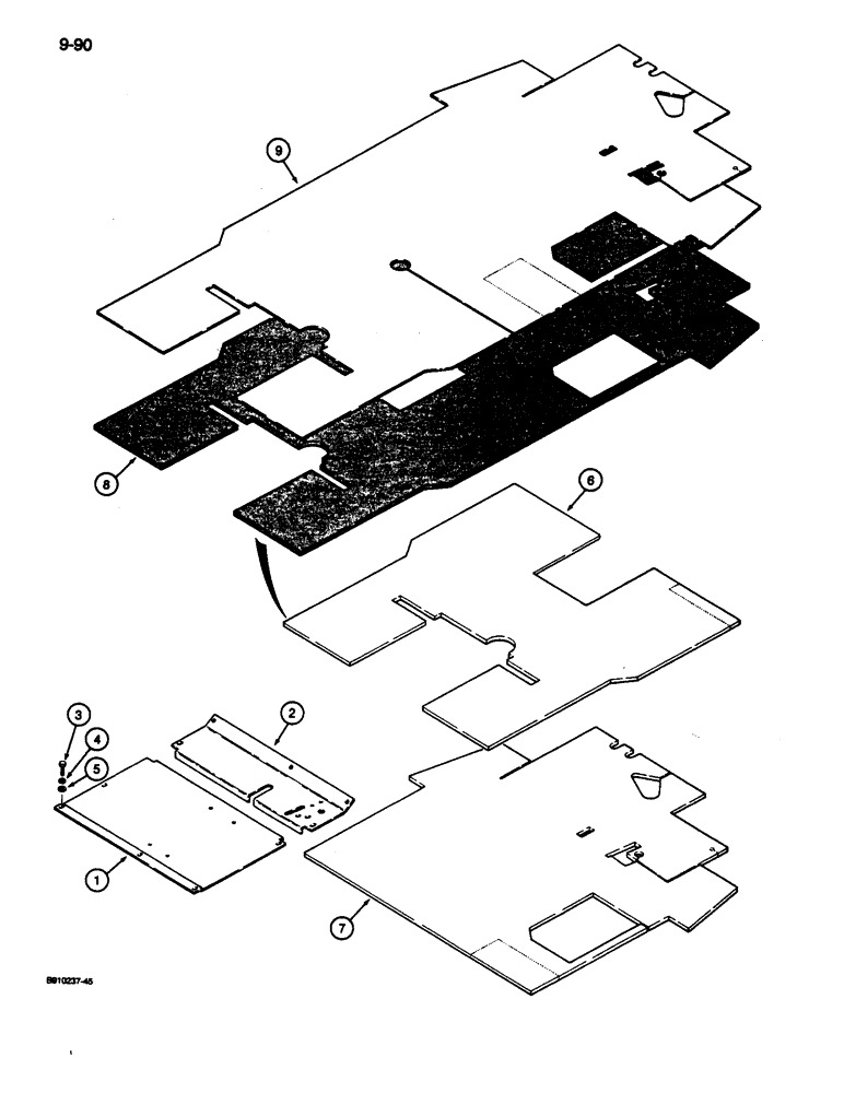 Схема запчастей Case 680L - (9-090) - FLOOR PLATES AND MATS (09) - CHASSIS/ATTACHMENTS