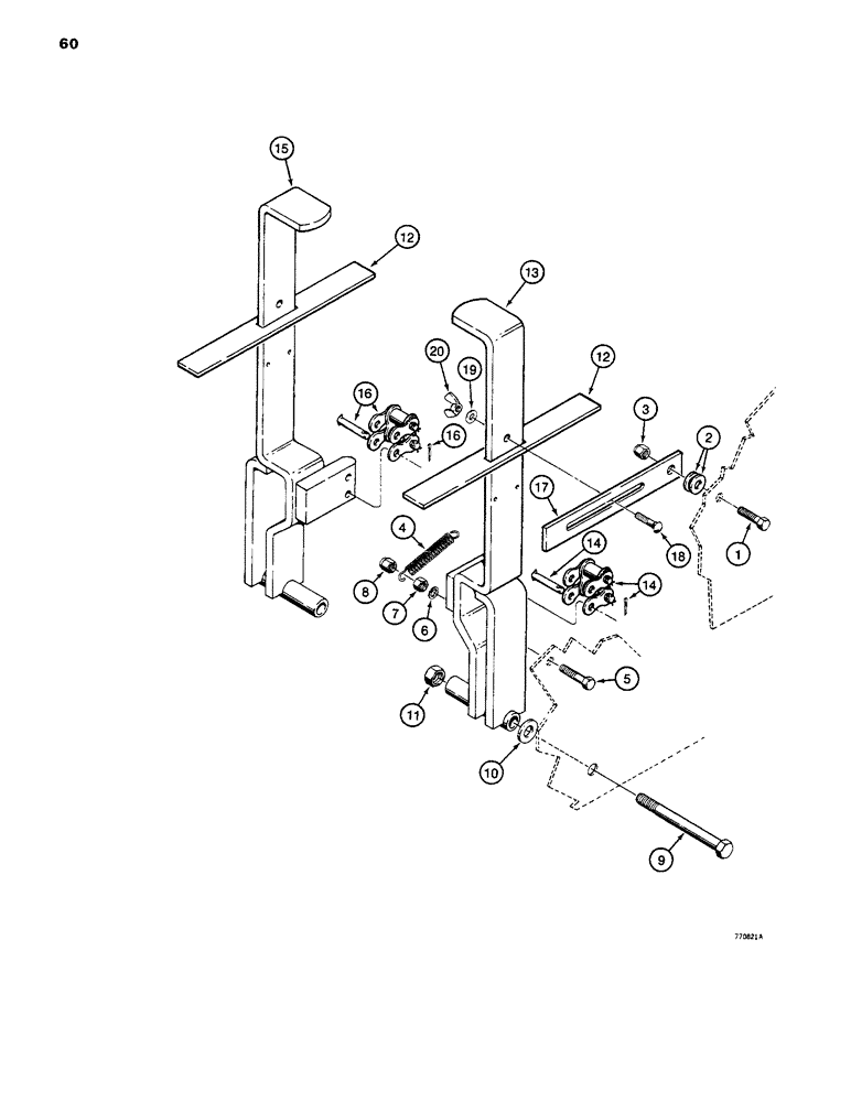 Схема запчастей Case 1816B - (60) - HAND BRAKES (33) - BRAKES & CONTROLS