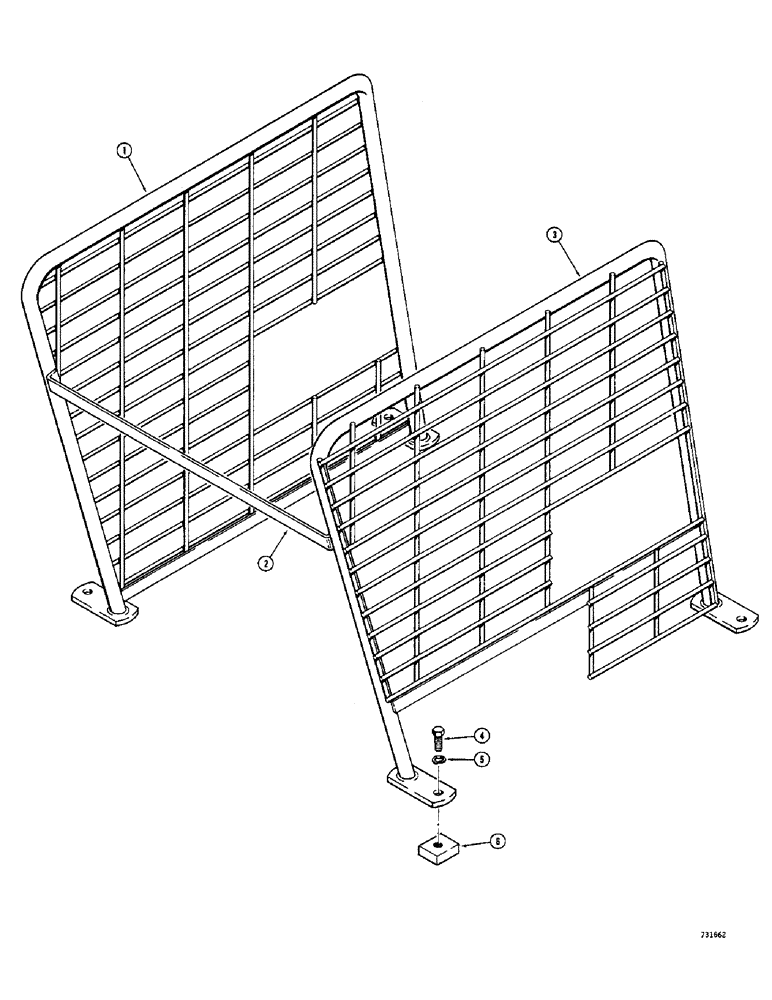 Схема запчастей Case 1530 - (114) - SIDE SCREENS, ALL MODELS WITHOUT SIDE SCREENS (09) - CHASSIS/ATTACHMENTS