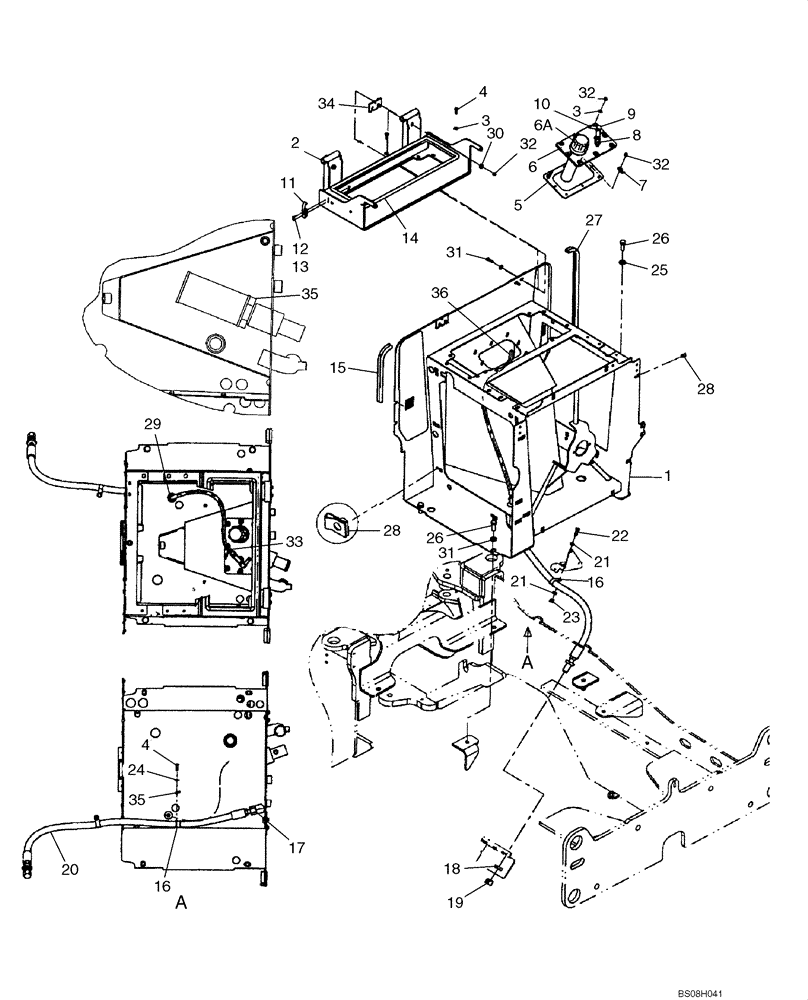 Схема запчастей Case 521D - (08-01) - RESERVOIR (08) - HYDRAULICS