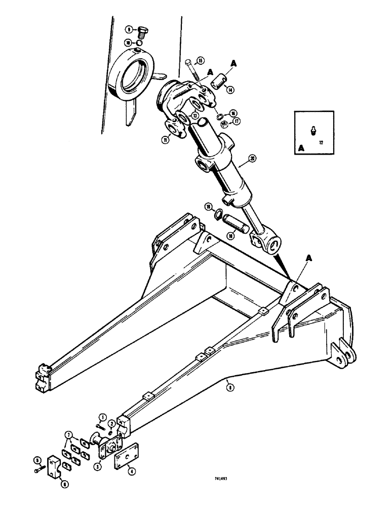 Схема запчастей Case 475 - (137C) - DOZER "C" FRAME AND LIFT PARTS (86) - DOZER