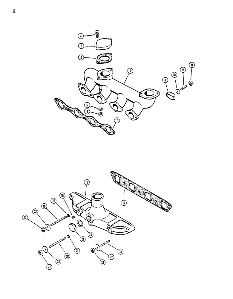 Схема запчастей Case DH5 - (02) - MANIFOLDS (10) - ENGINE