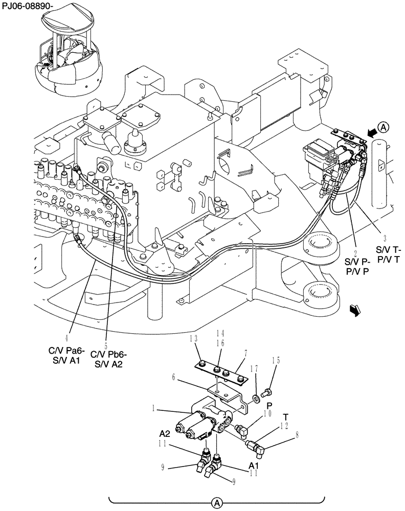 Схема запчастей Case CX50B - (161-60[1]) - CONTROL LINES, REMOTE PROPORTIONAL (35) - HYDRAULIC SYSTEMS