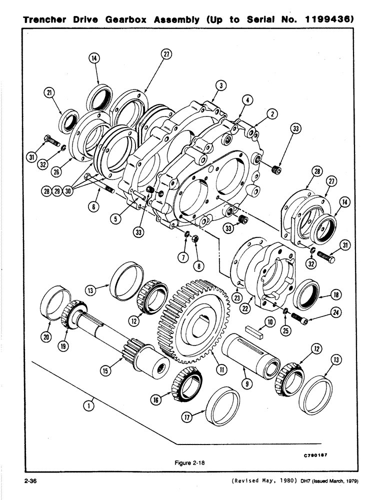 Схема запчастей Case DH7 - (2-36) - TRENCHER DRIVE GEARBOX ASSEMBLY (UP TO SERIAL NO. 1199436) (89) - TOOLS