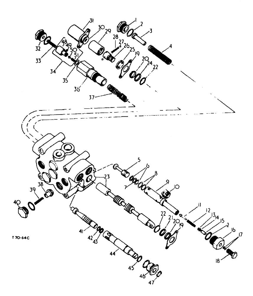 Схема запчастей Case 500 - (07-042) - TRANSMISSION - CONTROL VALVE No Description