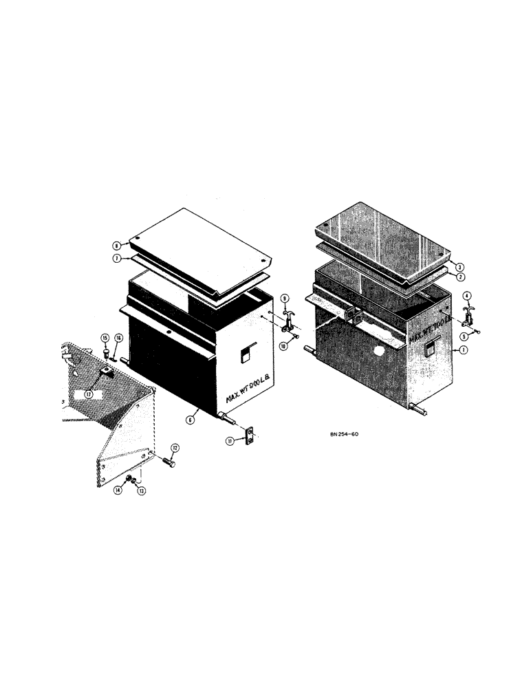 Схема запчастей Case 420BD - (240) - 700 LB. AND 900 LB. WEIGHT BOXES (WITH BACKHOE REMOVED) 