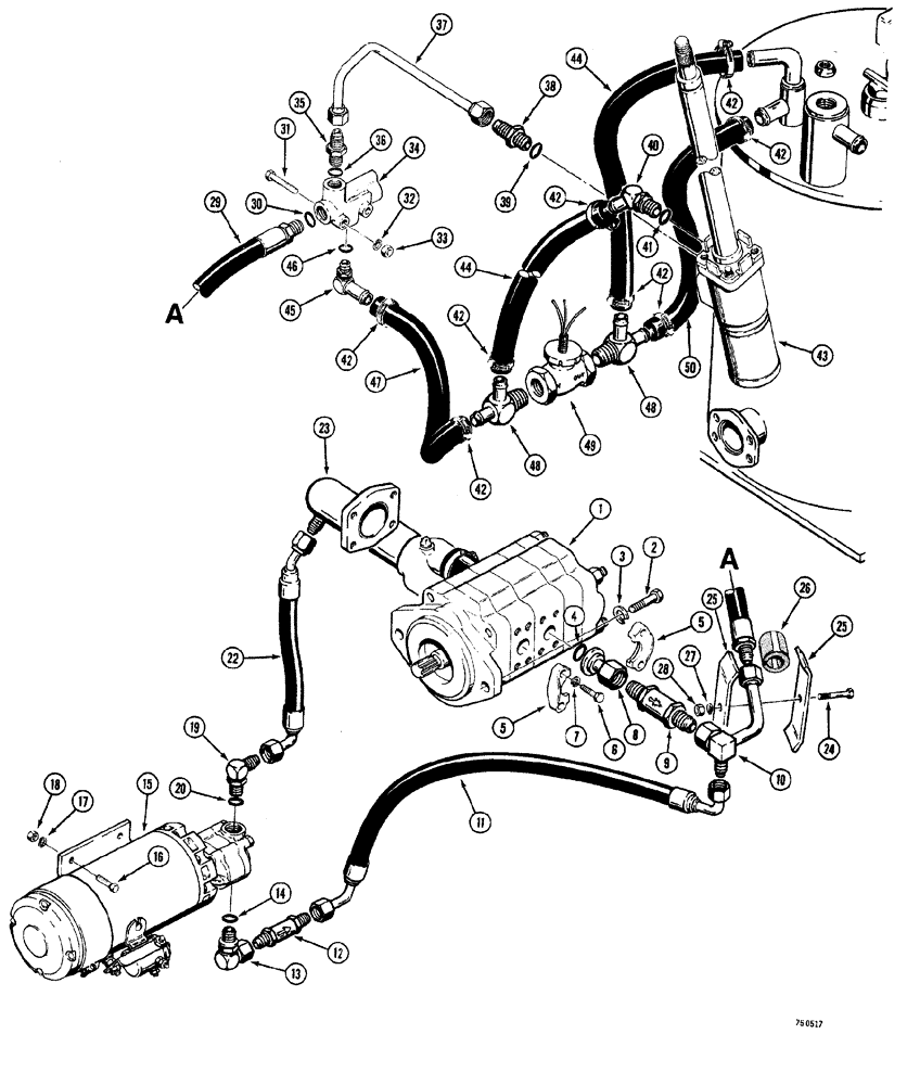 Схема запчастей Case W20 - (213A) - EMERGENCY STEERING HYDRAULICS (05) - STEERING