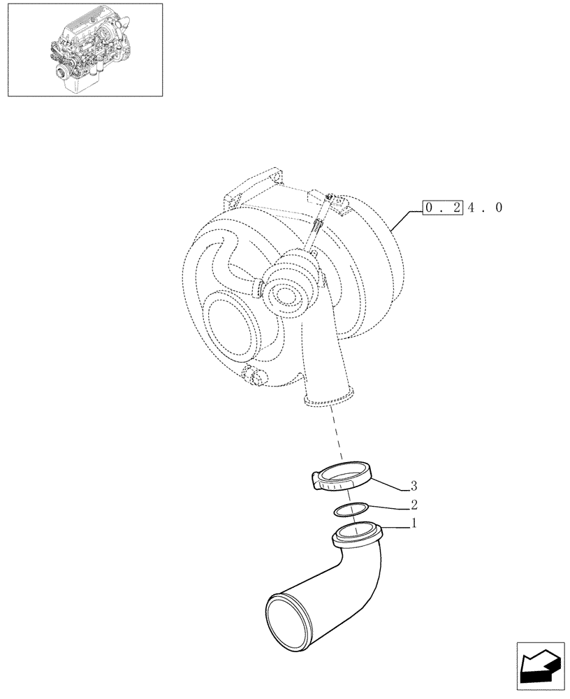 Схема запчастей Case F3AE0684D B001 - (0.24.1[01]) - TURBOBLOWER PIPES (500376112) 