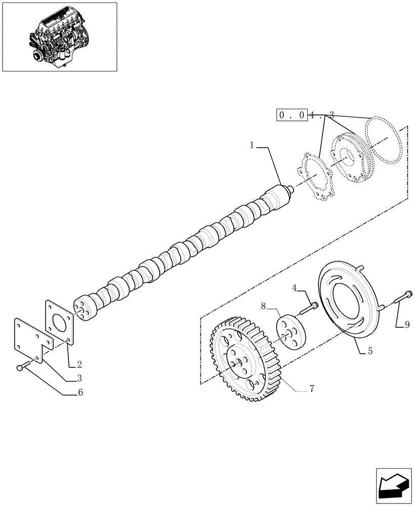 Схема запчастей Case F3AE0684D B005 - (0.12.5[01]) - CAMSHAFT (504059980) 