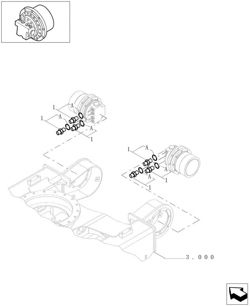 Схема запчастей Case CX16B - (3.010[05]) - TRAVEL MOTOR HYDRAULIC LINES (48) - TRACKS & TRACK SUSPENSION