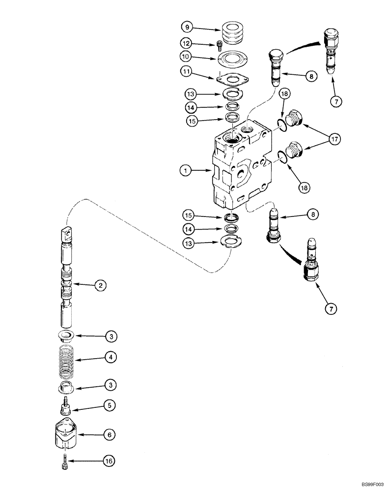 Схема запчастей Case 550H-IND - (08-20) - SECTION ASSEMBLY, TILT, ANGLE, AND AUXILIARY (08) - HYDRAULICS