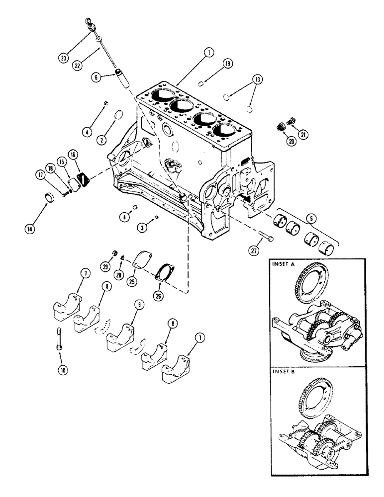 Схема запчастей Case W7E - (038) - CYLINDER BLOCK ASSY., (301B) SPARK IGNITION ENGINE (02) - ENGINE