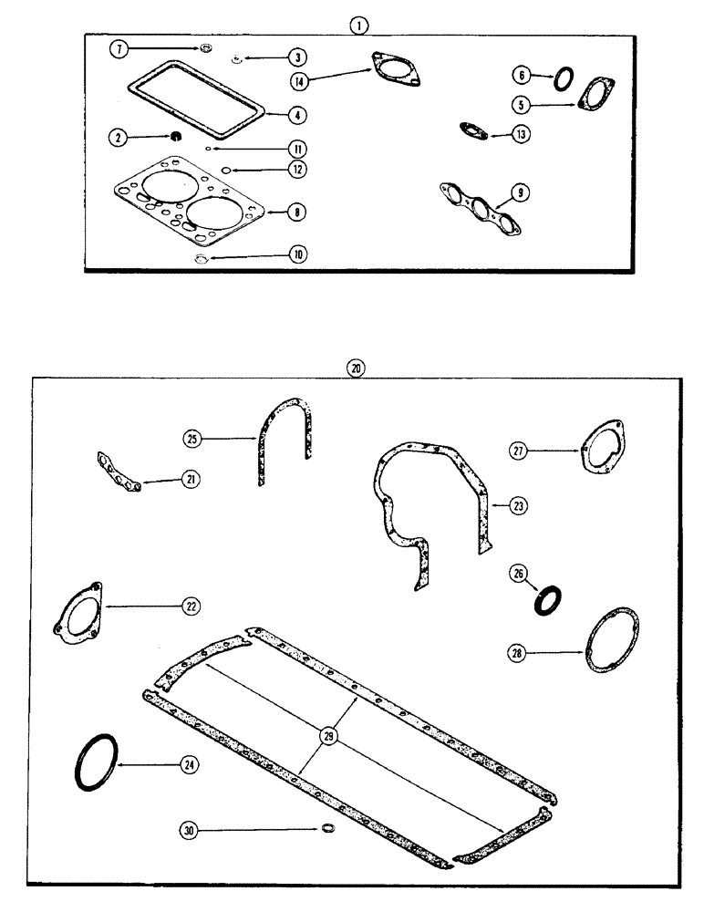 Схема запчастей Case W8C - (044) - ENGINE GASKET KITS, (377) SPARK IGNITION ENGINE (02) - ENGINE