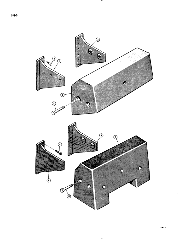 Схема запчастей Case 1150 - (144) - LOADER COUNTERWEIGHTS (05) - UPPERSTRUCTURE CHASSIS